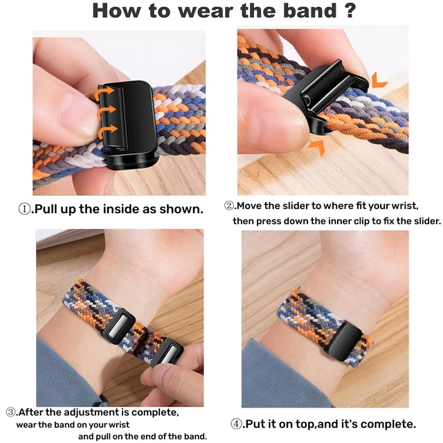 Alt view image 6 of 7 - Braided Sport Band Compatible with Samsung Galaxy Watch Band 7/FE/6/5/4/3 & Watch 5 Pro & 6/4 Classic &Gear S3/S2, 20mm & 22mm watch band for Samsung Watch 47mm 46mm 45mm 44mm 40mm 43/42/41mm
