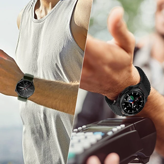 Alt view image 4 of 7 - Braided Sport Band Compatible with Samsung Galaxy Watch Band 7/FE/6/5/4/3 & Watch 5 Pro & 6/4 Classic &Gear S3/S2, 20mm & 22mm watch band for Samsung Watch 47mm 46mm 45mm 44mm 40mm 43/42/41mm