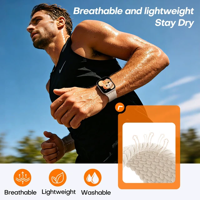 Alt view image 4 of 7 - Compatible with Apple Watch Bands for Women Men Braided Stretchy Band | Soft Nylon Magnetic 38mm 40mm 41mm 42mm 44mm 45mm 46mm 49mm, Solo Loop for iWatch Series 11 10 9 8 7 6 5 4 3 2 1 SE Ultra