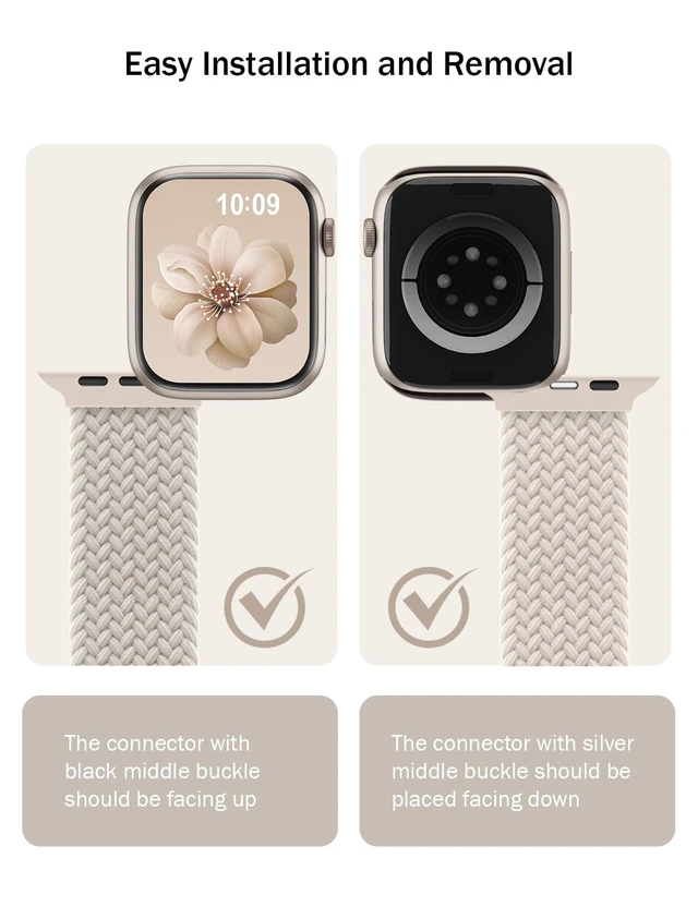 Alt view image 3 of 7 - Braided Stretchy Band Compatible with Apple Watch Bands for Women Men | Nylon Solo Loop 38mm 40mm 41mm 42mm 46mm 44mm 45mm 49mm Sport Strap for iWatch bands Series SE 11 10 9 8 7 6 5 4 3 Ultra 3 2