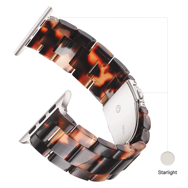 Alt view image 4 of 7 - Light Apple Watch Bands-Fashion Resin band 38mm/40mm/41mm/42mm(Series 11 10),iWacth Bands,Apple Watch Bands for Women,Compatible with iWatch Bands for Women Series 11 SE 10 9 8 7 6 5 4 3 2 1