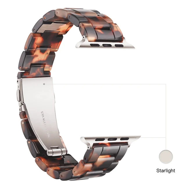 Alt view image 3 of 7 - Light Apple Watch Bands-Fashion Resin band 38mm/40mm/41mm/42mm(Series 11 10),iWacth Bands,Apple Watch Bands for Women,Compatible with iWatch Bands for Women Series 11 SE 10 9 8 7 6 5 4 3 2 1