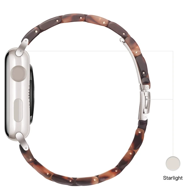 Alt view image 5 of 7 - Light Apple Watch Bands-Fashion Resin band 38mm/40mm/41mm/42mm(Series 11 10),iWacth Bands,Apple Watch Bands for Women,Compatible with iWatch Bands for Women Series 11 SE 10 9 8 7 6 5 4 3 2 1