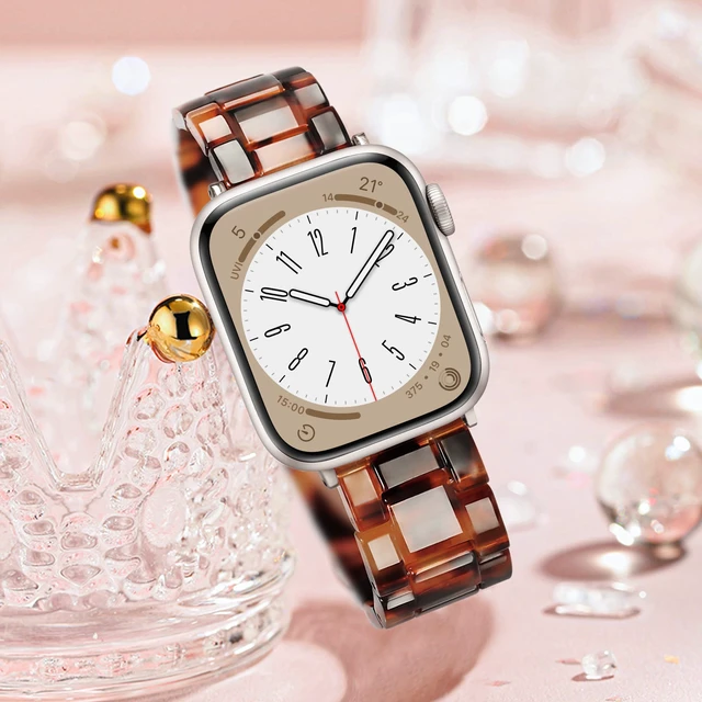 Alt view image 6 of 7 - Light Apple Watch Bands-Fashion Resin band 38mm/40mm/41mm/42mm(Series 11 10),iWacth Bands,Apple Watch Bands for Women,Compatible with iWatch Bands for Women Series 11 SE 10 9 8 7 6 5 4 3 2 1