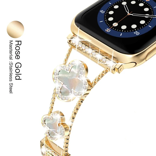 Alt view image 3 of 7 - 42/44/45/46/49/ mm cool woman chain metal smartwatch strap compatible with Apple Watch Band Series 11/10/9/8/7/6/SE adjustable replacement watch bracelet for Iwatch gold Watch Band