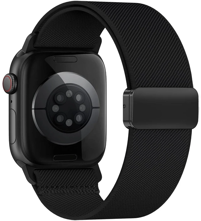 Main image of Nylon Stretchy Magnetic Band for Apple Watch Ultra 3/2/1 Bands Men Women | Soft and Breathable, Elastic Solo Loop Bands 44mm 45mm 46mm 49mm, Sport Straps for iWatch Series 11 10 9 8 7 6 5 4 3 SE Ultra