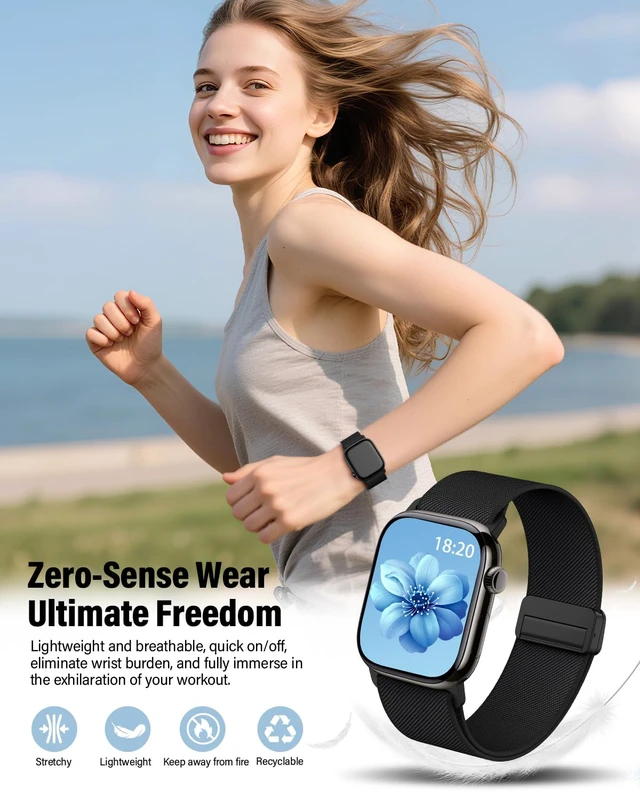 Alt view image 4 of 7 - Nylon Stretchy Magnetic Band for Apple Watch Ultra 3/2/1 Bands Men Women | Soft and Breathable, Elastic Solo Loop Bands 44mm 45mm 46mm 49mm, Sport Straps for iWatch Series 11 10 9 8 7 6 5 4 3 SE Ultra