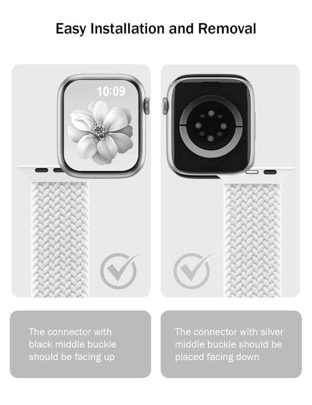 Alt view image 3 of 7 - Braided Stretchy Band Compatible with Apple Watch Bands for Women Men | Nylon Solo Loop 38mm 40mm 41mm 42mm 46mm 44mm 45mm 49mm Sport Strap for iWatch bands Series SE 11 10 9 8 7 6 5 4 3 Ultra 3 2
