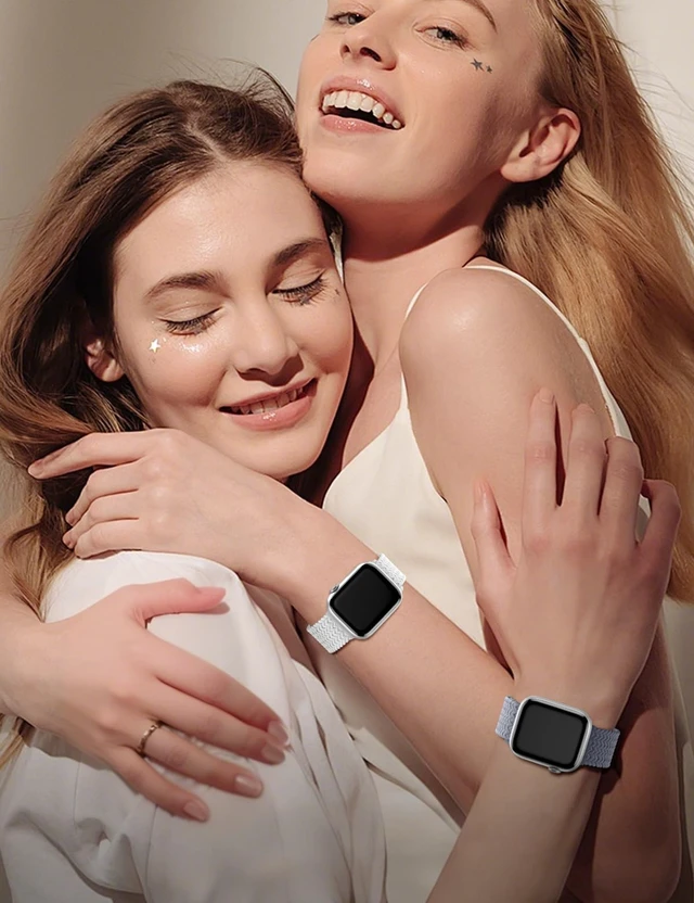 Alt view image 5 of 7 - Braided Stretchy Band Compatible with Apple Watch Bands for Women Men | Nylon Solo Loop 38mm 40mm 41mm 42mm 46mm 44mm 45mm 49mm Sport Strap for iWatch bands Series SE 11 10 9 8 7 6 5 4 3 Ultra 3 2