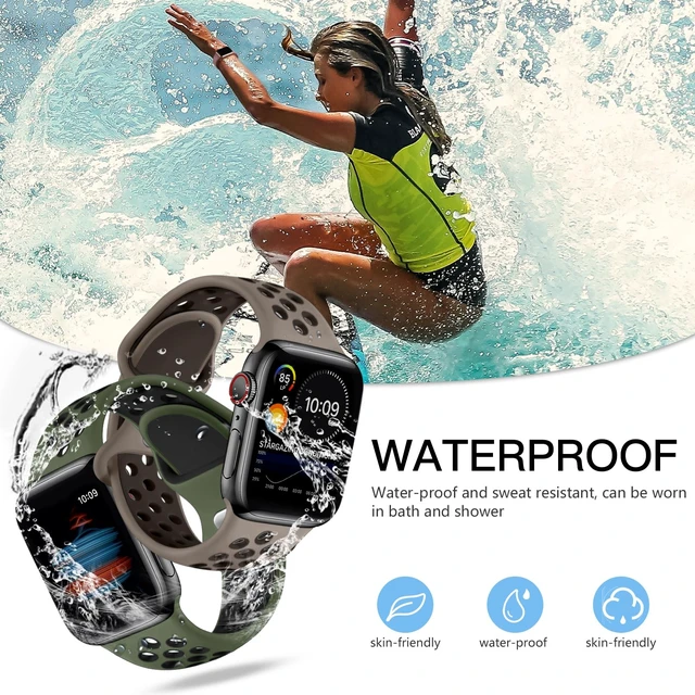 Alt view image 3 of 7 - 4 Pack Sport Bands Compatible with Apple Watch Bands for Men Women 49mm 46mm 45mm 44mm 42mm 41mm 40mm 38mm,Breathable Soft Silicone Strap for iWatch Band Series 11 10 SE Ultra 9 8 7 6 5 4 3 2 1