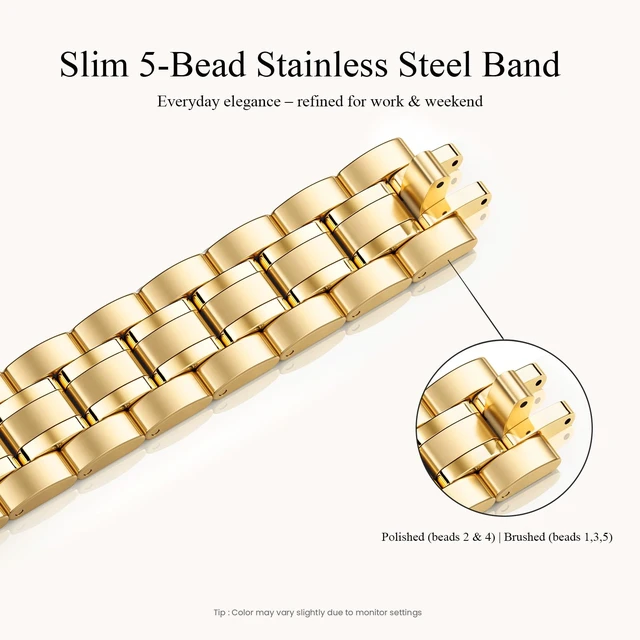 Alt view image 2 of 7 - Thin Metal Band Compatible with Apple Watch Bands for Women | Stainless Steel Slim Gold Chain Strap, 41mm 40mm 38mm 42mm(Series 11 10), for Series 9 8 7 6 5 4 3 2 1 SE, Work and Casual