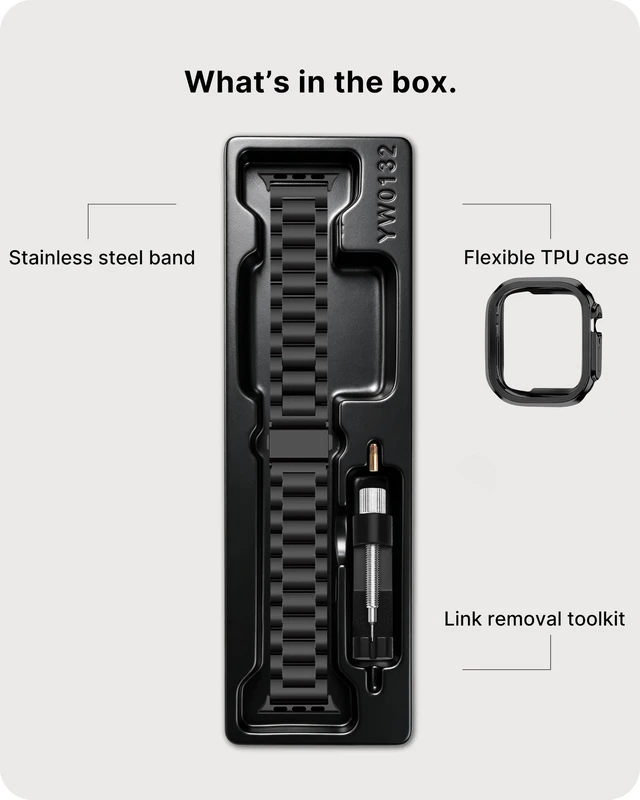 Alt view image 6 of 6 - Metal Band with Case for Apple Watch 49/46/45/44/42mm | Stainless Steel Strap for Men Women, Fits iWatch Bands Ultra 3 2 1 Series 11 10 9 8 7 6 5 4 SE Professional Office Black
