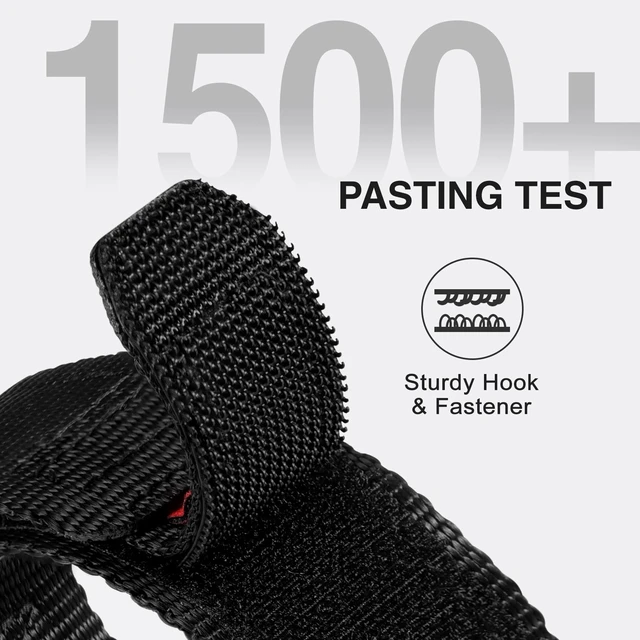 Alt view image 7 of 7 - Rugged Nylon Band Compatible with Apple Watch Ultra 3/2/1 (49mm), Series 11/10/9/8/7/6/5/4 & SE3/SE2/SE (46mm 45mm 44mm), Tactical Sports Strap for Men (L, Black)