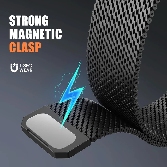 Alt view image 3 of 7 - Milanese Loop Compatible for Apple Watch Ultra 3 2 1 Band 49 46 45 44 42mm | Men Stainless Steel Rugged Mesh Band,Strong Magnetic Clasp, Adjustable Strap for iWatch Series 11/10/9/8/7/6/5/4/SE/Ultra