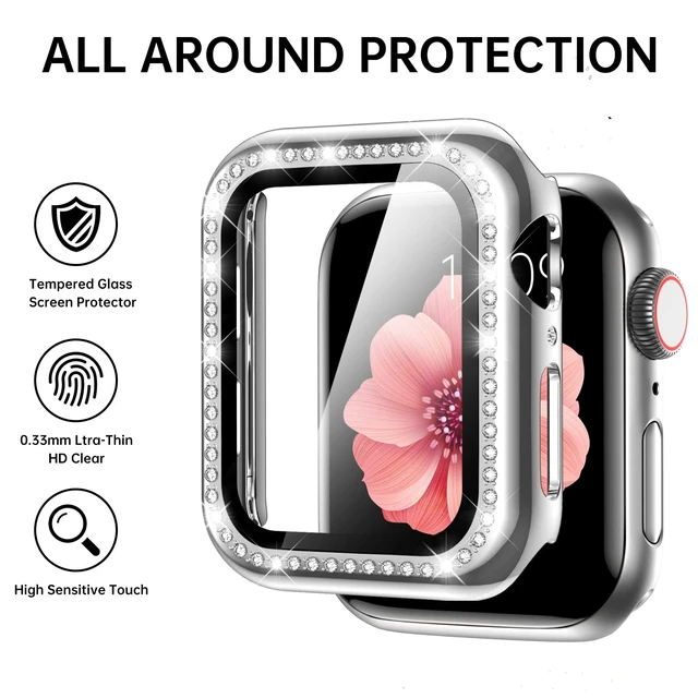 Alt view image 3 of 7 - Bling Jewelry Band Compatible with Apple Watch Bands for Women | Metal Band with Protective Cover 40mm for iWatch Series 6 5 4 SE, Lightweight, Dressy Designer, Adjust without tools,Silver