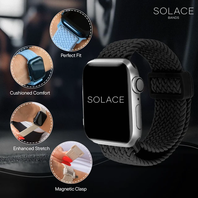 Alt view image 5 of 7 - Imperium Adapt Wide Adjustable Nylon Braided Watch Band - Compatible with All Apple Watches - Solace Apple Watch Bands for Women & Men - Smart Watches Band Series 11-1, Ultra, SE
