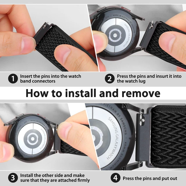 Alt view image 4 of 7 - Quick Release Watch Band - Choice of Width -18mm 19mm 20mm 22mm 24mm Watch Bands, Solo Loop Adjustable Elastic Nylon Watch Straps Replacement Wristband for Men Women