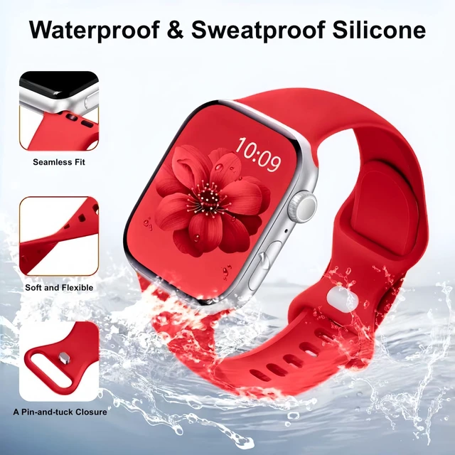 Alt view image 2 of 7 - 18 Pack Silicone Bands Compatible with Apple Watch 38mm 40mm 41mm 42mm 44mm 45mm 46mm 49mm Women Men, Soft Waterproof Replacement Wrist Sport Band for iWatch Series 11 10 9 8 7 6 5 4 3 2 1 SE Ultra