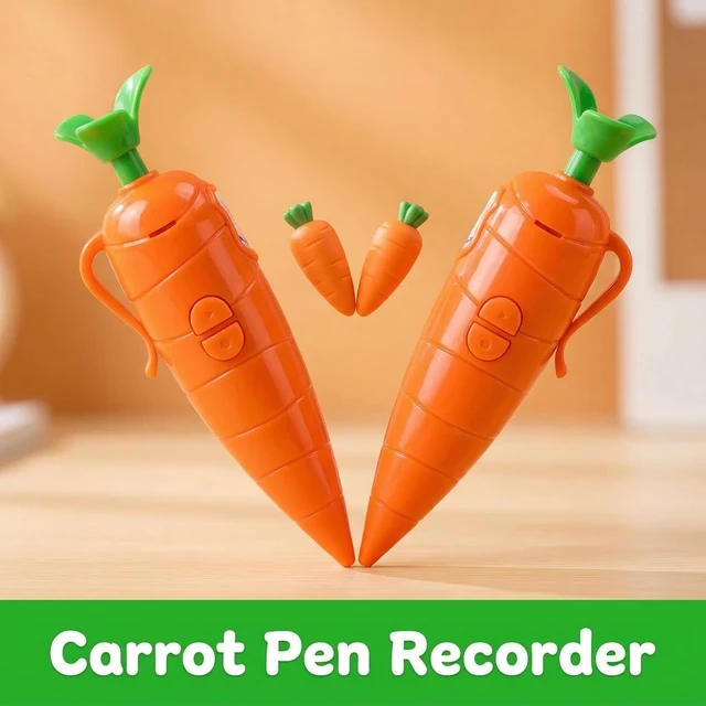 Alt view image 2 of 6 - Carrot Pen Recorder Recording Voice Birthday Recorders for Kids Device Recordable Gifts Merch that Records Audio Small Merchandise with Playback Stuff Surprise Toy Student Cute Carrot Shaped