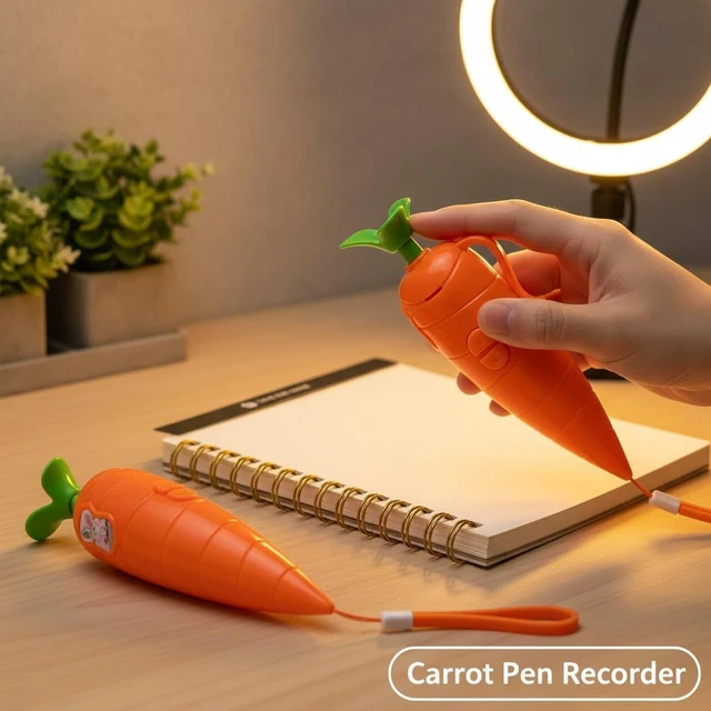 Alt view image 6 of 6 - Carrot Pen Recorder Recording Voice Birthday Recorders for Kids Device Recordable Gifts Merch that Records Audio Small Merchandise with Playback Stuff Surprise Toy Student Cute Carrot Shaped