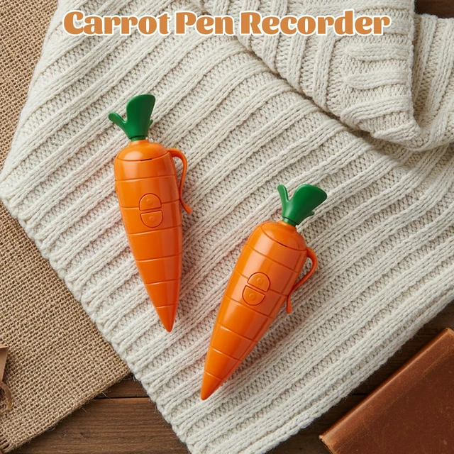 Alt view image 5 of 7 - Carrot Recorder Pen, Cute Carrot Pen Writing Tool with Voice Recording Feature, Creative Writing Projects and Learning Activities, Two Pens Per Package