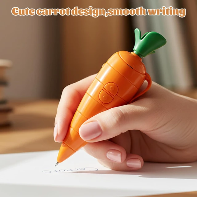 Alt view image 4 of 7 - Carrot Recorder Pen, Cute Carrot Pen Writing Tool with Voice Recording Feature, Creative Writing Projects and Learning Activities, Two Pens Per Package
