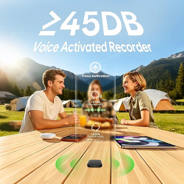 Alt view image 3 of 7 - 136GB (18800 Hour) Double-Sided Magnetic Voice Activated Recorder, Audio Recorder AI Smart Noise Reduction, MP3 & USB-C Digital Voice Recorder, 100H Continuous Recording Device for Meetings/Interviews