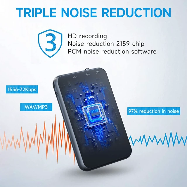 Alt view image 6 of 7 - MINI Metal Voice Recorder, Vandlion V15 HD Clear Recording Device 32GB | Voice Activated Recorder with 35 Hours Battery & 2159 Intelligent Noise Reduction, Ideal for Interview Class Lecture Meeting