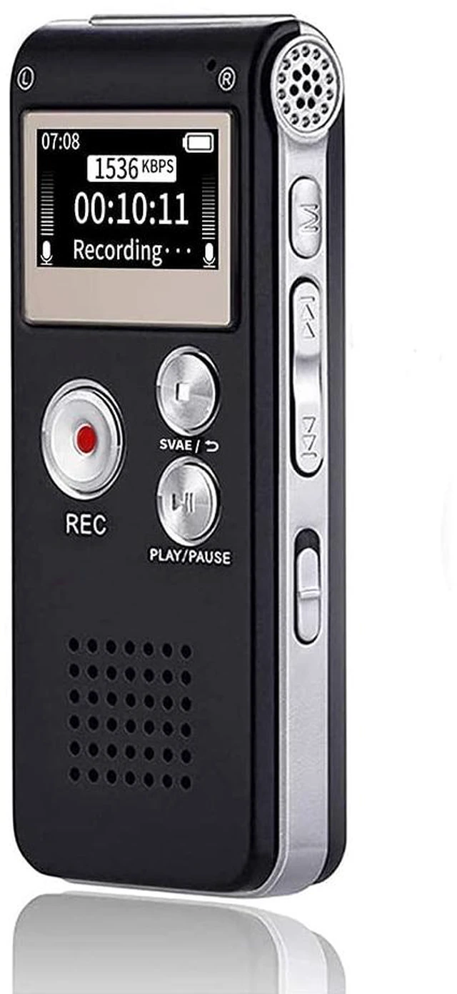 Main image of Digital Voice Recorder 16GB Voice Recorder with Playback for Lectures - USB Rechargeable Dictaphone Upgraded Small Tape Recorder Device