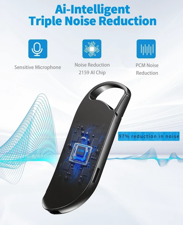 Alt view image 3 of 7 - Digital Voice Recorder, V11 32GB (2450Hrs) HD Clear Recording Portable Voice Activated Recorder with 2159 Intelligent Noise Reduction & Metal Housing, For Meeting Lecture Class Interview