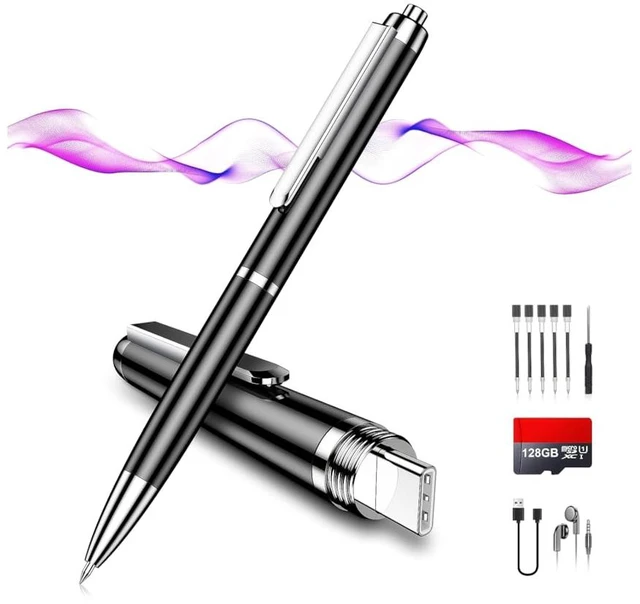 Main image of 128GB Voice Activated Recorder Device - Digital Voice Recorder with AI Noise Reduction, Portable Recording Device for Meetings, Interviews, Lectures, Work