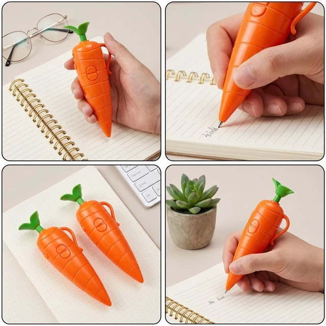 Alt view image 7 of 7 - Carrot Recorder Pen, 2PCS Cute Carrot Pen Writing Tool with Voice Recording Feature,Multi-Function Voice Recording Pens with Ballpoint Writing Tool, Fun & Creative Gifts for Students, Teachers