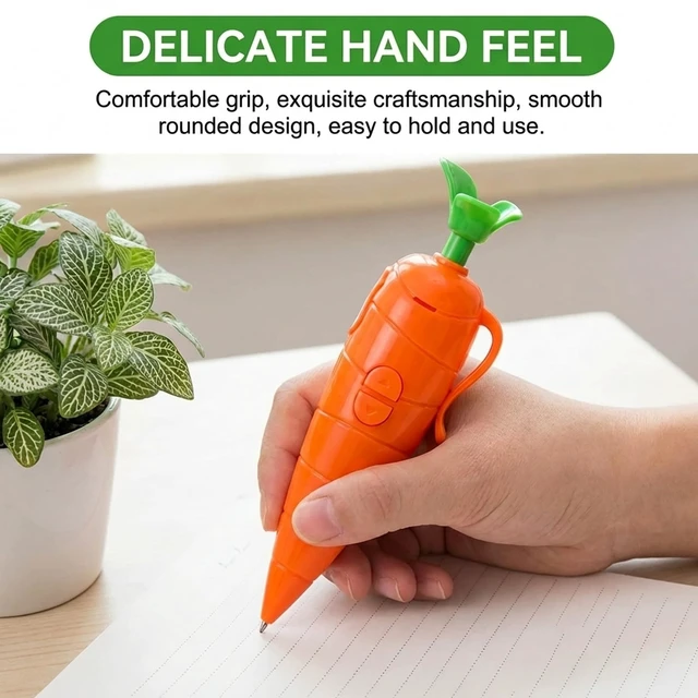 Alt view image 4 of 7 - Carrot Recorder Pen, 2PCS Cute Carrot Pen Writing Tool with Voice Recording Feature,Multi-Function Voice Recording Pens with Ballpoint Writing Tool, Fun & Creative Gifts for Students, Teachers