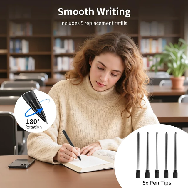 Alt view image 2 of 7 - Premium Body Camera Pen 32GB SD Card Include | Local Storage, One-Button Operation, Motion Detection for Meeting Lecture Classroom Office Home (Matte Black)