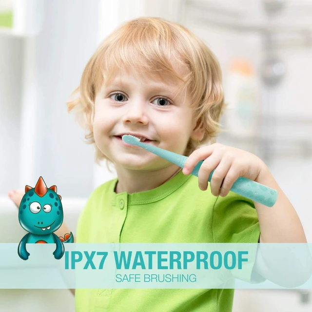 Alt view image 6 of 7 - Sonic Rechargeable Kids Electric Toothbrush(Blue) | 3 Modes with Memory/Fun & Easy Cleaning/24000 Strokes, IPX7 Waterproof, 2-Min Timer for Age 5+/4 Soft Bristles