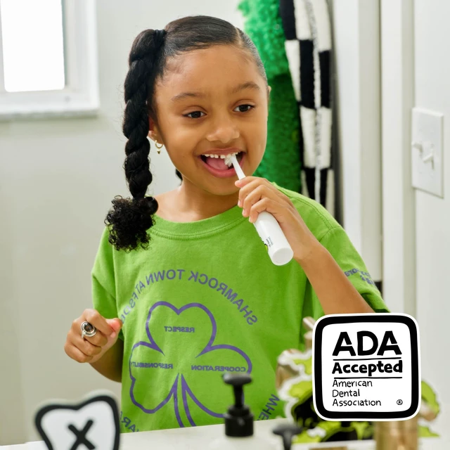 Alt view image 2 of 7 - Kids Electric Toothbrush - Rechargeable Vibrating Toothbrush with Timer, Includes 6 Replacement Heads, Gently Cleans Teeth, Kid & Toddlers Age 2+, Monster