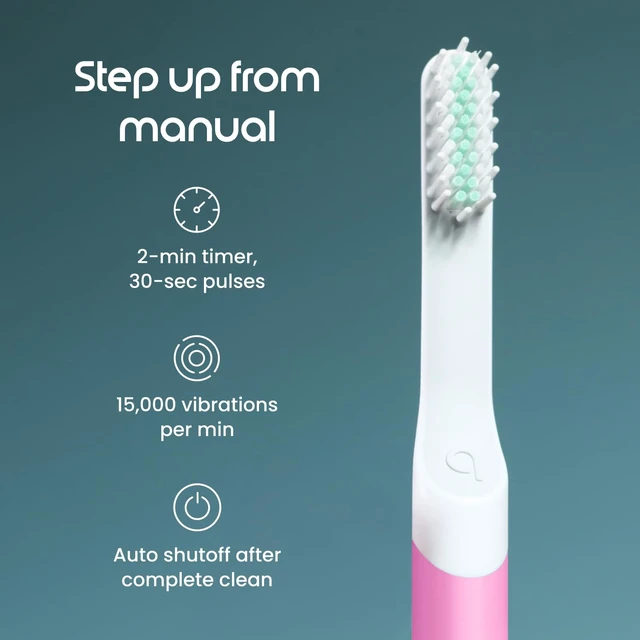 Alt view image 3 of 6 - Sonic Electric Toothbrush for Adults, Extra Brush Head, Magenta | Includes 2 Brush Heads and Travel Cover Mount, AAA Battery, 3 Month Battery Life, 2 Minute Timed Brushing, Travel Ready