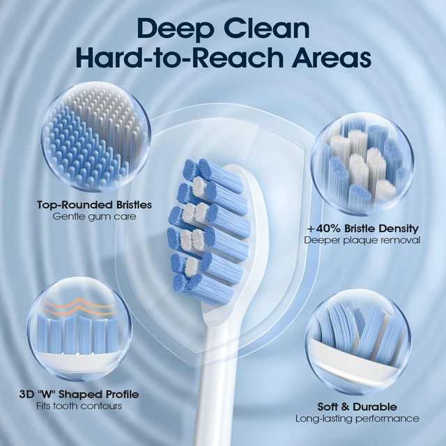 Alt view image 3 of 7 - Sonic Electric Toothbrush, 42000 VPM Toothbrush with 6 Brush Heads & Travel Case, 5 Modes with 2 Minutes Built in Smart Timer, Wireless Charging, 100-Day Battery Life for Home Travel, White