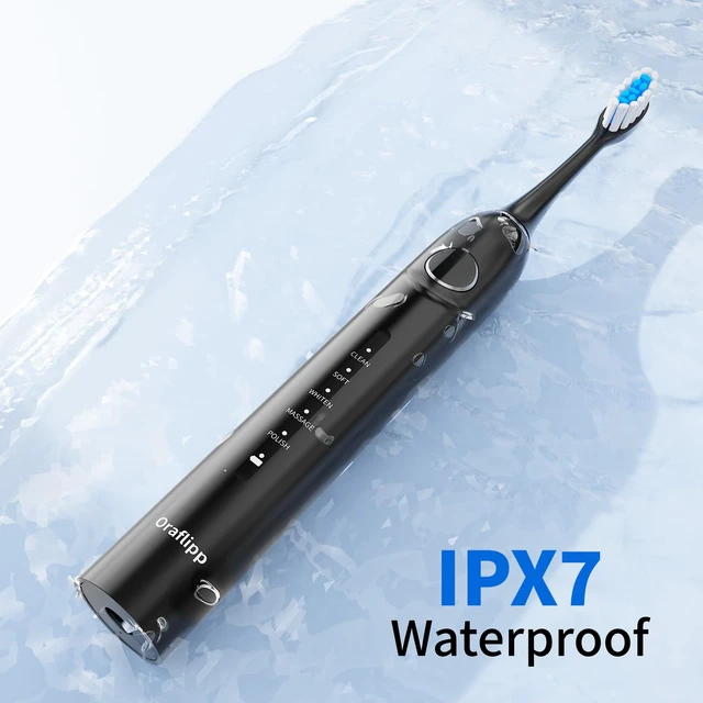 Alt view image 4 of 7 - Sonic Electric Toothbrush - 40,000 VPM Power Toothbrush with 5 Modes, Smart Timer & Mode Memory, IPX7 Waterproof, 30 Days Battery Life with Inductive Charger, 8 Brush Head (Black)