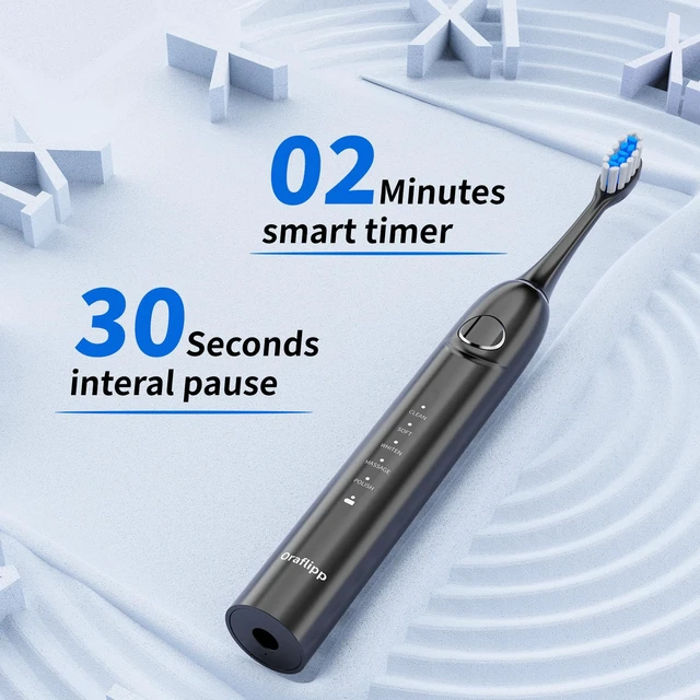 Alt view image 5 of 7 - Sonic Electric Toothbrush - 40,000 VPM Power Toothbrush with 5 Modes, Smart Timer & Mode Memory, IPX7 Waterproof, 30 Days Battery Life with Inductive Charger, 8 Brush Head (Black)