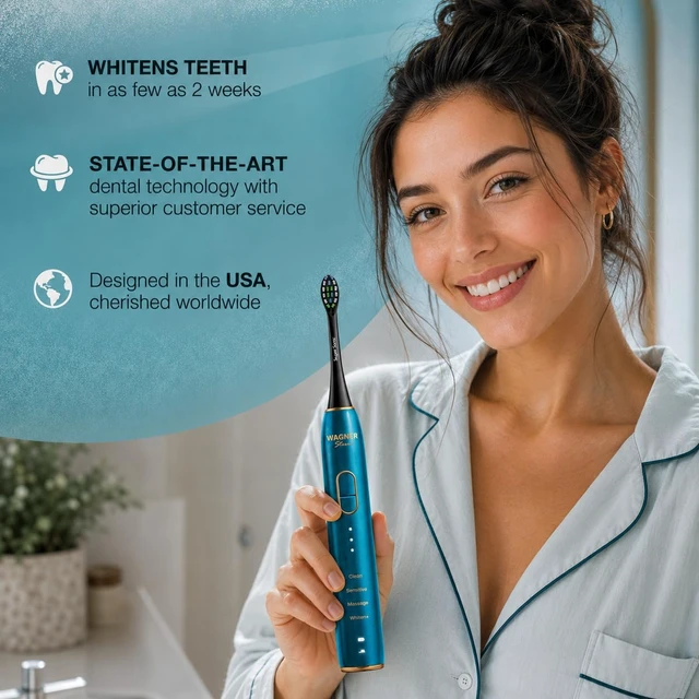 Alt view image 6 of 6 - IntelliBrush Series Whitening Electric Toothbrush with Pressure Sensor. Offers 4 Brushing Modes, 3 intensities, 8 Soft Brush Heads, and a Luxury Travel case.