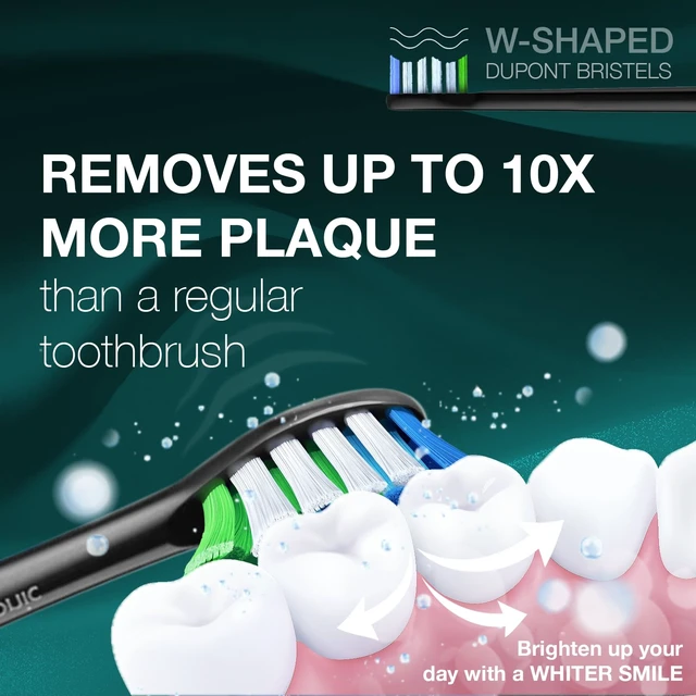 Alt view image 5 of 6 - IntelliBrush Series Whitening Electric Toothbrush with Pressure Sensor. Offers 4 Brushing Modes, 3 intensities, 8 Soft Brush Heads, and a Luxury Travel case.