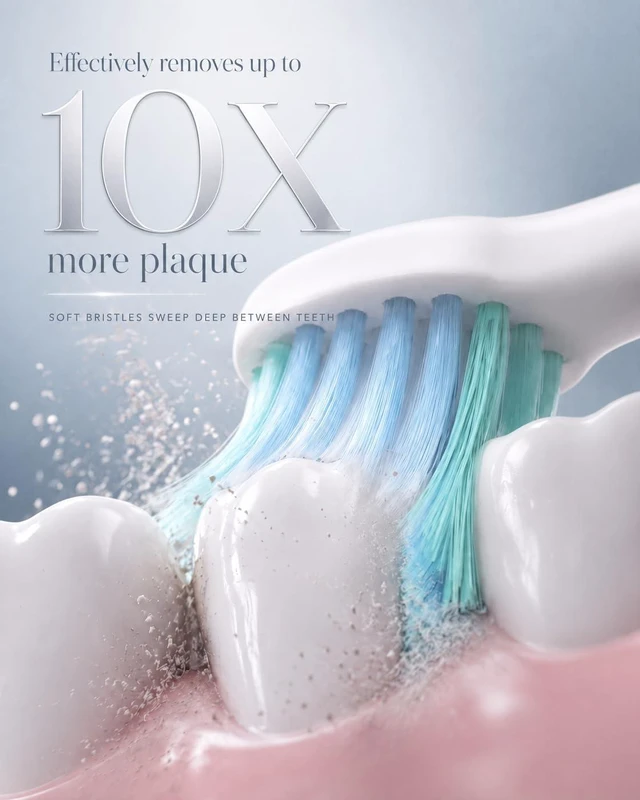 Alt view image 4 of 7 - UC605 Series Electric Toothbrush, with Advanced Sonic Toothbrush Technology & 60+ Days Rechargeable Battery Life, 5 Modes with SmartTimer & QuadPacer, 6 Replacement Heads, 48000VPM - White