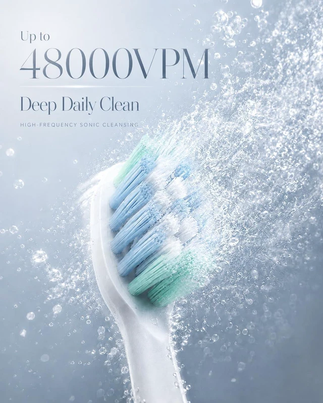 Alt view image 5 of 7 - UC605 Series Electric Toothbrush, with Advanced Sonic Toothbrush Technology & 60+ Days Rechargeable Battery Life, 5 Modes with SmartTimer & QuadPacer, 6 Replacement Heads, 48000VPM - White