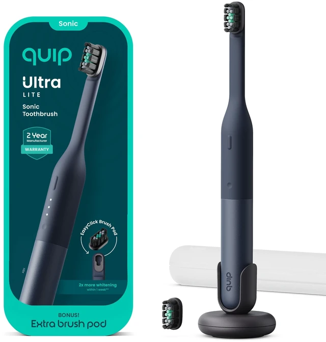 Main image of Ultra Lite Sonic Electric Toothbrush, 3 Modes, Mirror Mount, Ash | Slim Lightweight Design, 3 Guided Brushing Modes, 15X More Plaque Removal, Pressure Sensor, 30-Day Battery, 3 Months Per Head