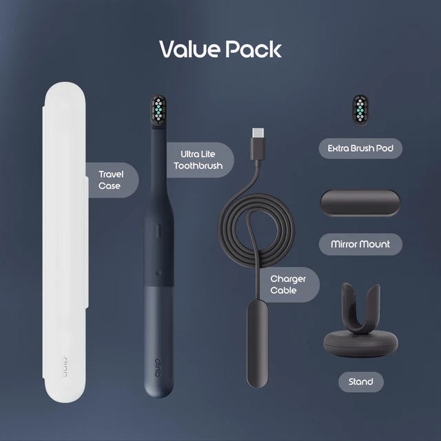 Alt view image 7 of 7 - Ultra Lite Sonic Electric Toothbrush, 3 Modes, Mirror Mount, Ash | Slim Lightweight Design, 3 Guided Brushing Modes, 15X More Plaque Removal, Pressure Sensor, 30-Day Battery, 3 Months Per Head