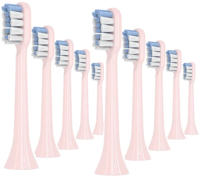 Main image of Toothbrush Replacement Heads Compatible with Hismile Electric Toothbrush,10 Pack | Click-on Handles,Soft Brush Bristles, for Hismile Replacement Head with Sanitary Cap, Pink