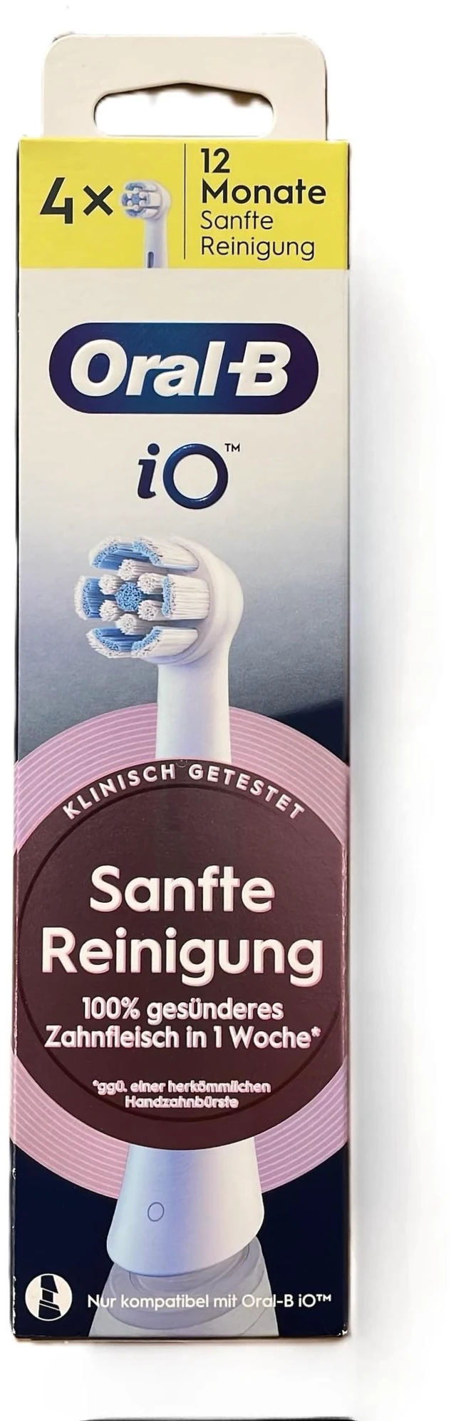 Main image of iO Gentle Care Replacement Toothbrush Heads, White | Pack of 4
