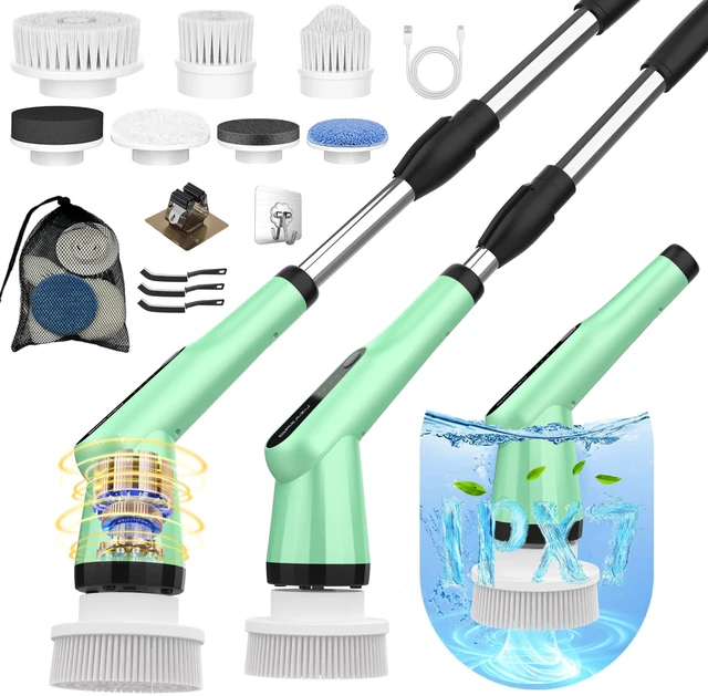 Main image of Electric Spin Scrubber, Cordless Shower Cleaner Brush for Bathroom | 10in1 Shower Scrubber with Extendable Handle, Variable Speed, 44lbs HighTorque for Bathtub, Toilet, Kitchen , Tile Floors