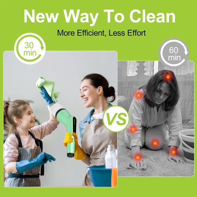 Alt view image 7 of 7 - Electric Spin Scrubber, Cordless Shower Cleaner Brush for Bathroom | 10in1 Shower Scrubber with Extendable Handle, Variable Speed, 44lbs HighTorque for Bathtub, Toilet, Kitchen , Tile Floors